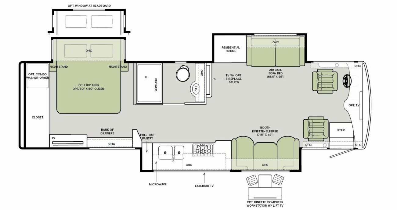 2025 Tiffin Motorhomes Allegro Breeze 33BR Floorplan Image